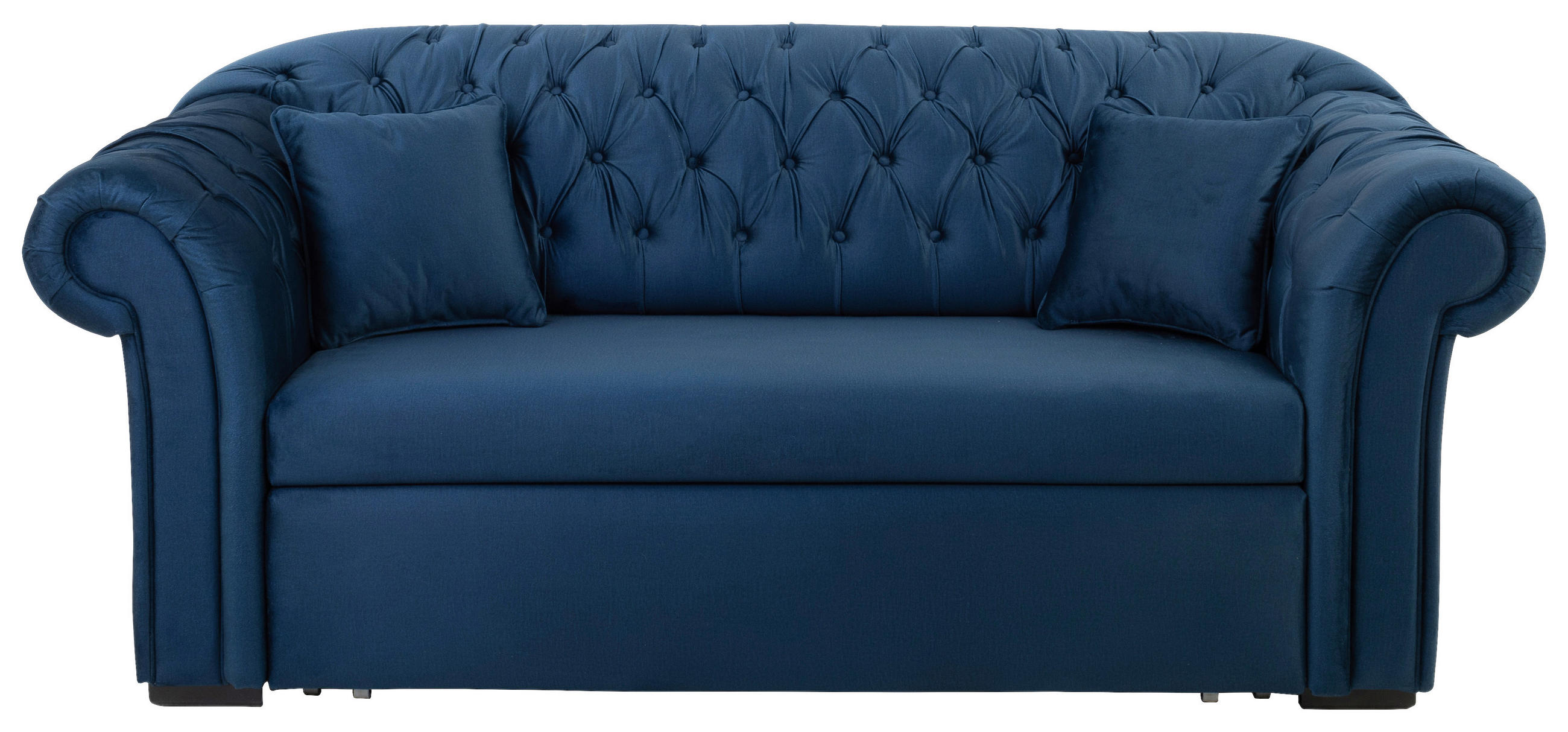 SCHLAFSOFA  in Velours Dunkelblau  - Schwarz/Dunkelblau, Design, Holz/Textil (213/86/99cm) - MID.YOU