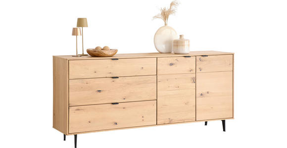 SIDEBOARD Eichefarben  182,6/83,1/42 cm  - Eichefarben/Schwarz, Natur, Holz/Holzwerkstoff (182,6/83,1/42cm) - Cantus