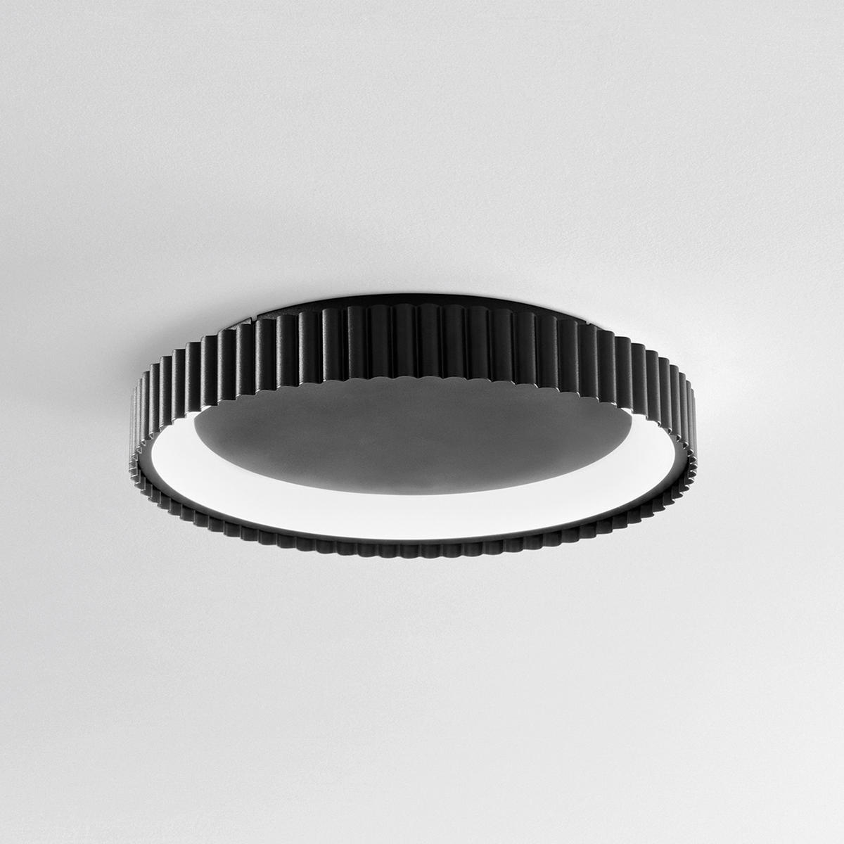 LED-DECKENLEUCHTE Luce Ambiente e Design 39/6,5 cm   - Weiß Hochglanz/Schwarz, Design, Kunststoff/Metall (39/6,5cm)