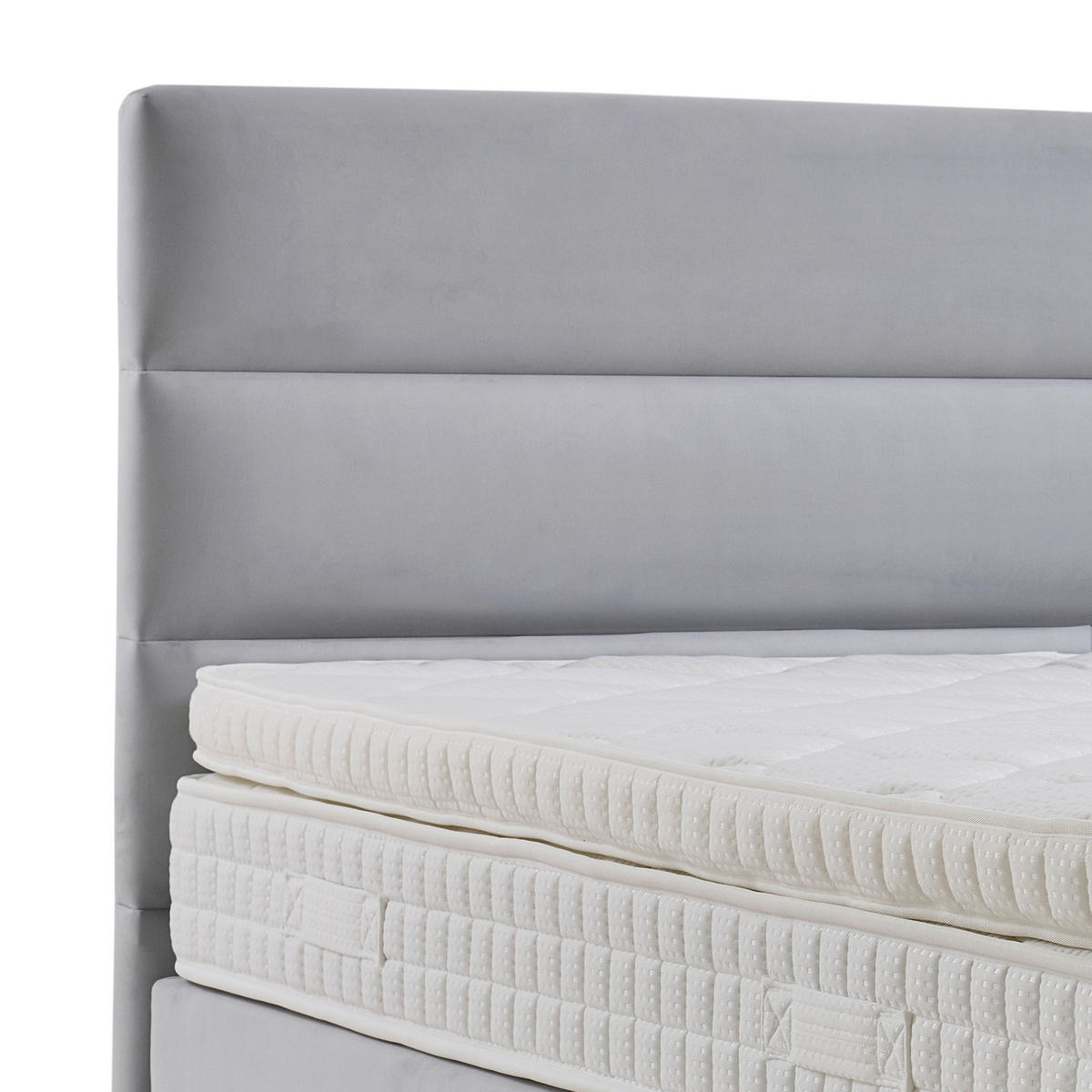 POSTEL BOXSPRING, 180/200 cm, světle šedá - černá/světle šedá, Moderní, kov/kompozitní dřevo (180/200cm) - MID.YOU