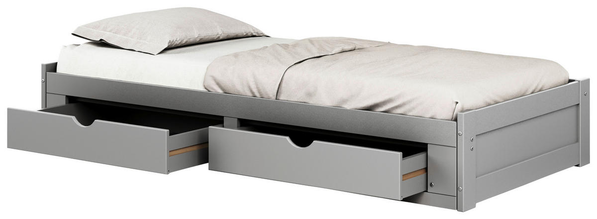 AUSZIEHBETT 90/200 cm Grau  - Grau, Modern, Holz/Holzwerkstoff (90/200cm) - MID.YOU