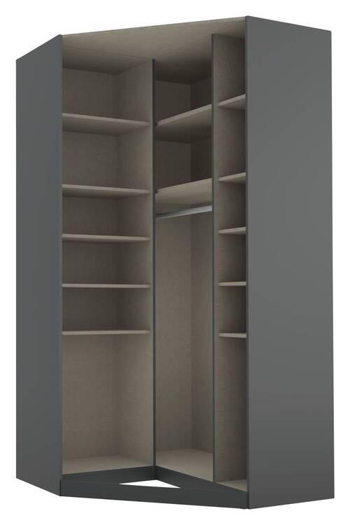 ECKKLEIDERSCHRANK 117/229/117 cm - Alufarben/Grau, Modern, Holzwerkstoff (117/229/117cm) - Rauch Möbel
