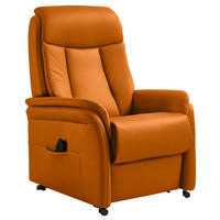 FERNSEHSESSEL Orange  - Schwarz/Orange, Konventionell, Leder/Kunststoff (74/107/84cm) - Valdera