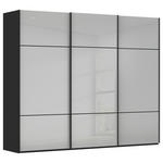 SCHWEBETÜRENSCHRANK  in Grau, Schwarz  - Schwarz/Grau, KONVENTIONELL, Glas/Holzwerkstoff (242/223/68cm) - Novel