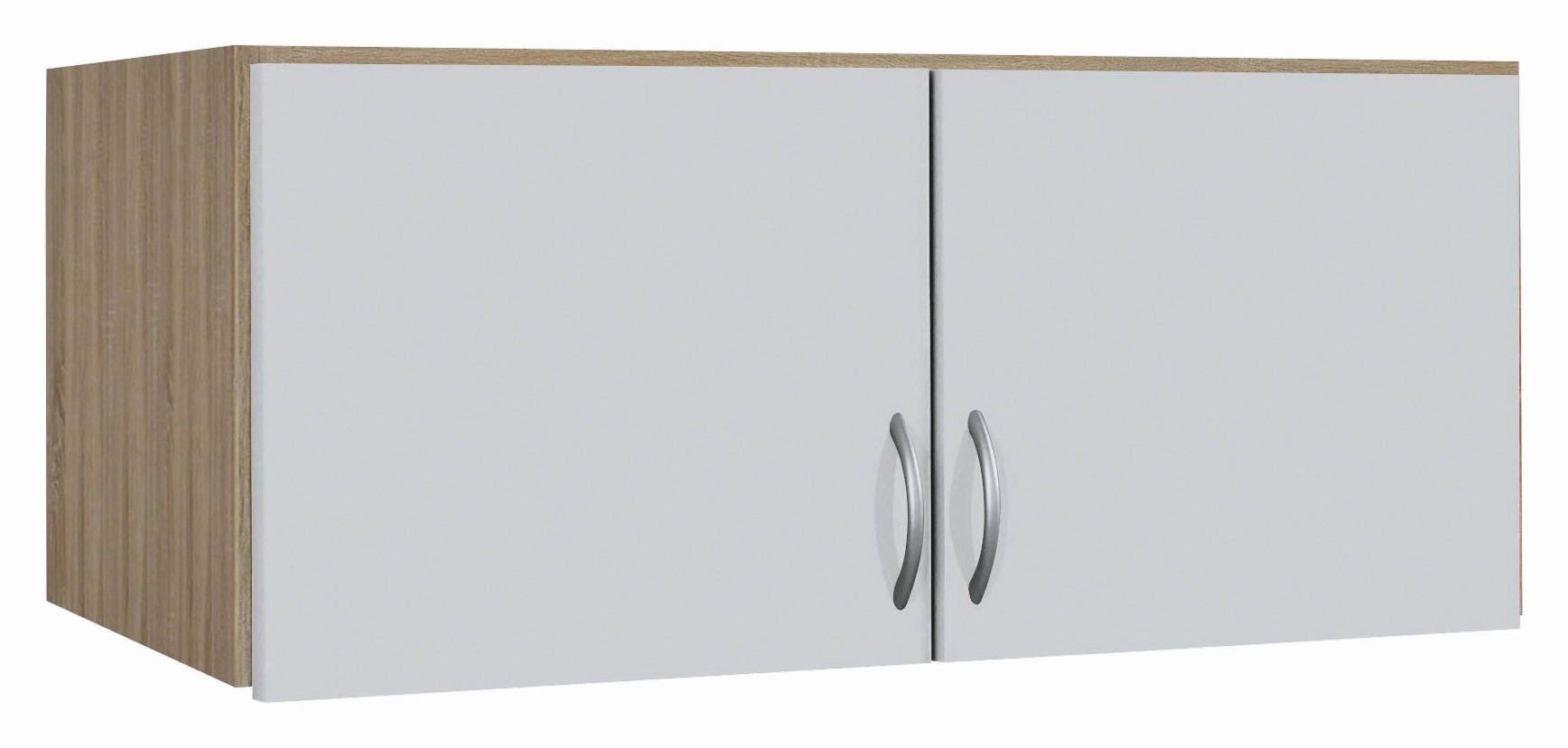 AUFSATZSCHRANK 91/39/54 cm  - Weiss/Silberfarben, Design, Holzwerkstoff/Kunststoff (91/39/54cm) - Boxxx