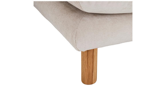 ECKSOFA Beige Chenille  inkl. Rückenkissen, Rücken echt  - Beige/Buchefarben, KONVENTIONELL, Holz/Textil (276/162cm) - Carryhome
