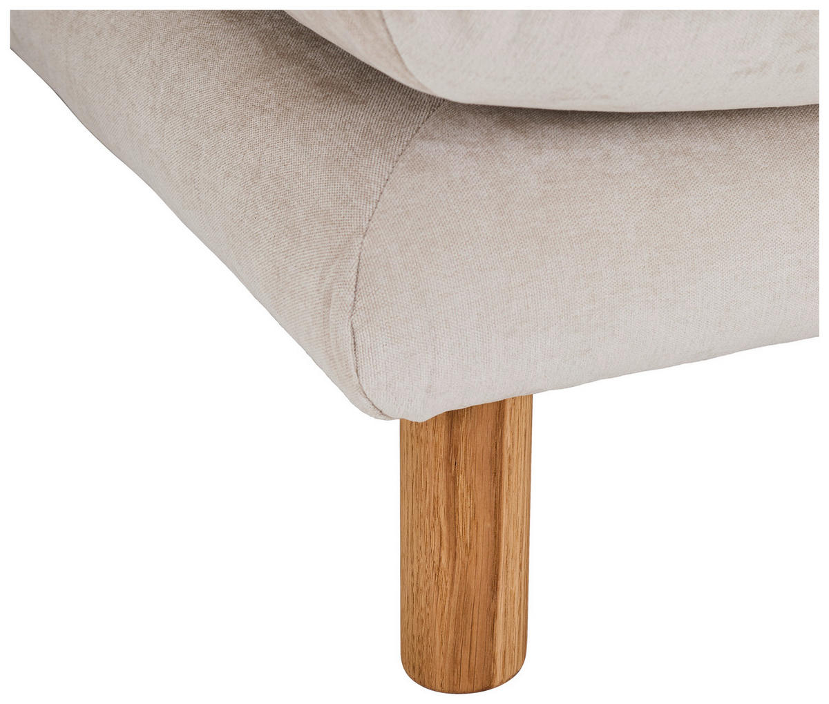 ECKSOFA Beige Chenille  - Beige/Buchefarben, KONVENTIONELL, Holz/Textil (276/162cm) - Carryhome