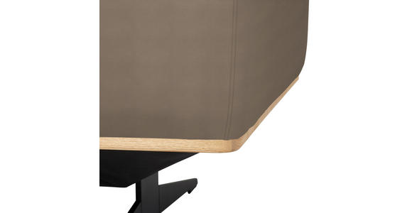 ECKSOFA  in Echtleder Hellbraun Kopfteilverstellung  163/305 cm  - Hellbraun/Eichefarben, Design, Leder/Holz (163/305cm) - Novel