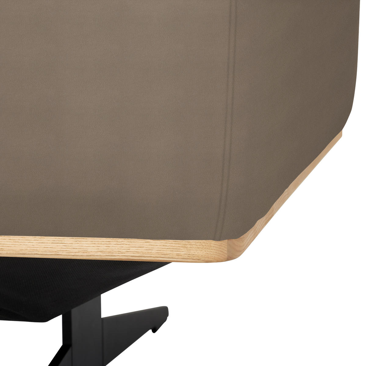ECKSOFA in Echtleder Hellbraun  163/305 cm  - Hellbraun/Eichefarben, Design, Leder/Holz (163/305cm) - Novel