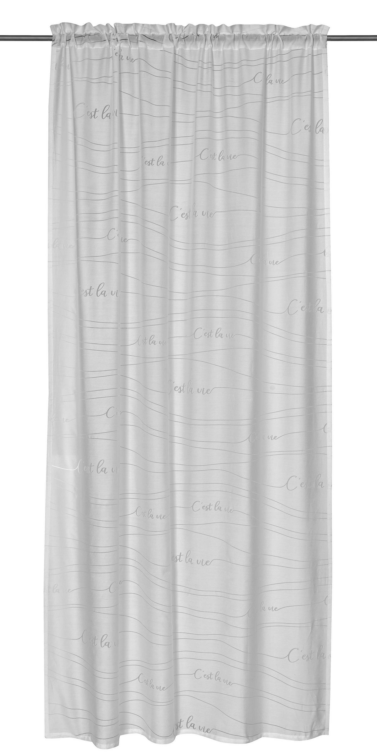 FERTIGVORHANG  halbtransparent   135/255 cm 2 Stück  - Weiß, Basics, Textil (135/255cm)