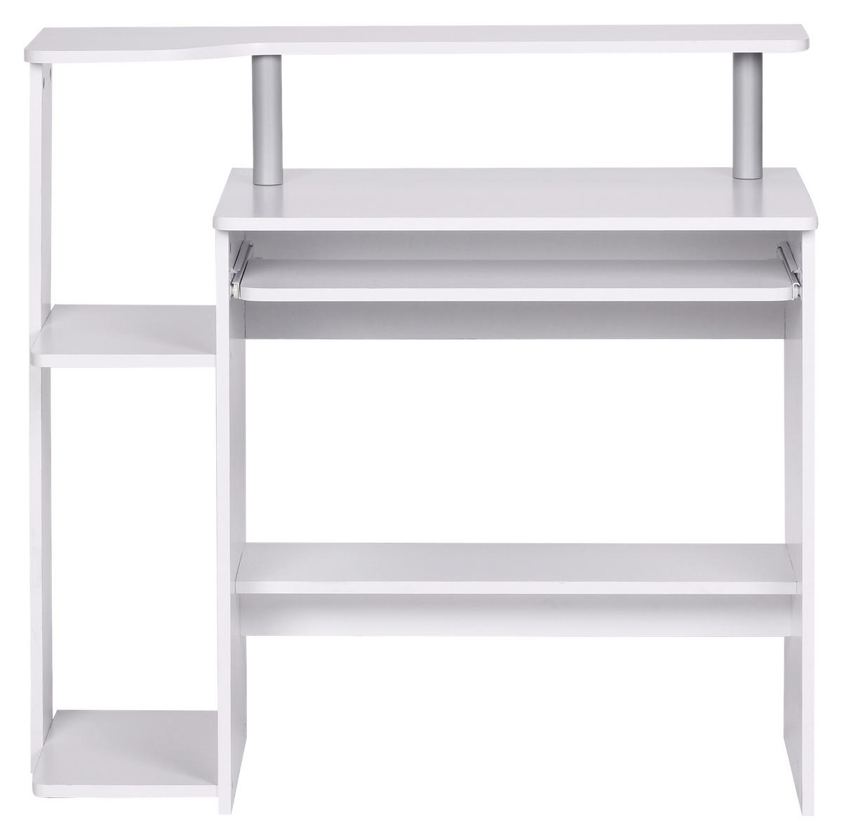 PC STŮL, bílá, 94/48,5/90,5 cm - bílá, Konvenční, kompozitní dřevo (94/48,5/90,5cm) - MID.YOU