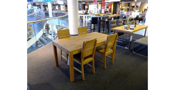 ESSTISCH in Holz 160/90/75 cm  - Wildeiche, Natur, Holz (160/90/75cm) - Carryhome