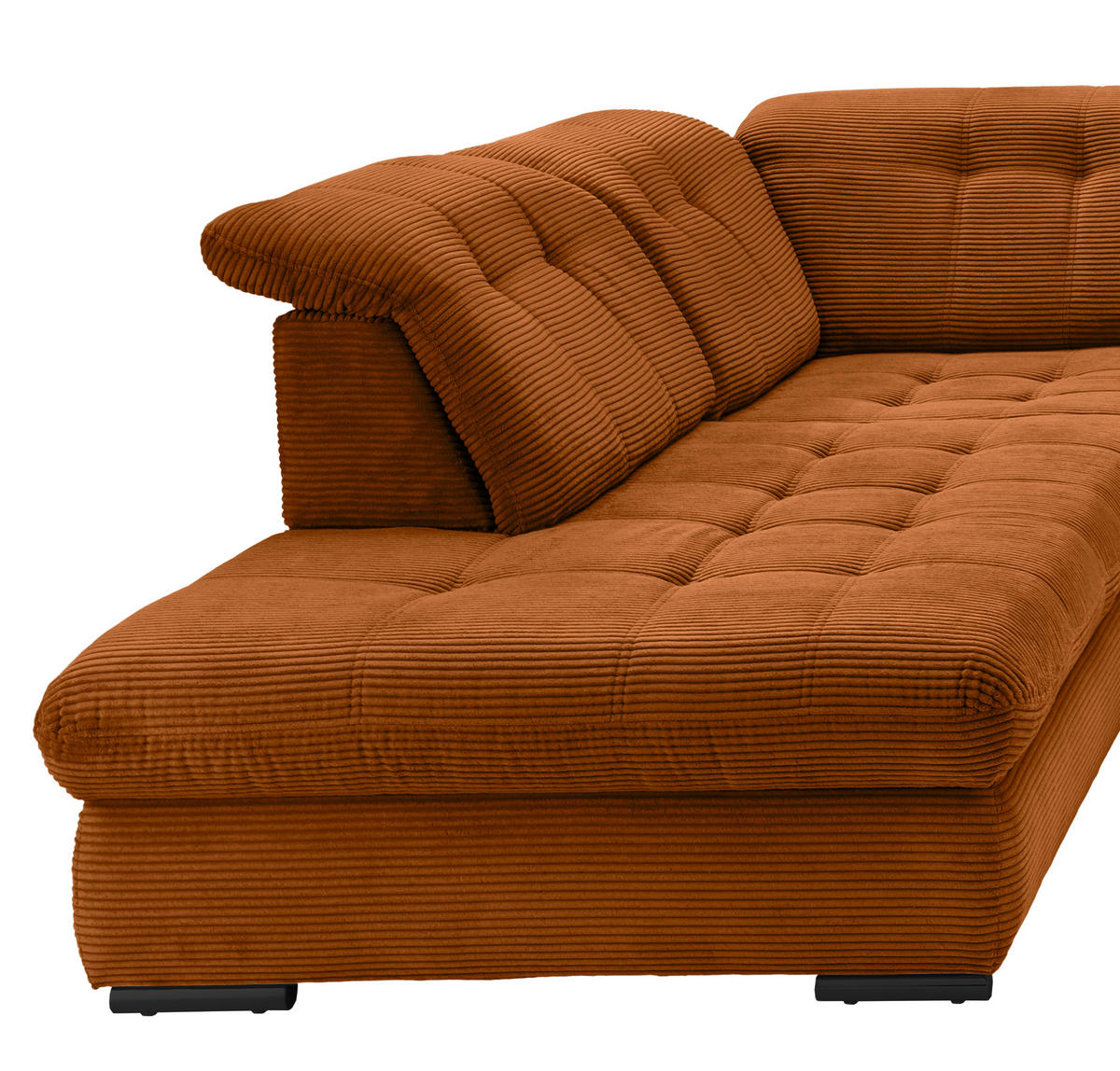 WOHNLANDSCHAFT in Cord Goldfarben  - Goldfarben/Schwarz, MODERN, Textil/Metall (252/387/184cm) - Livetastic