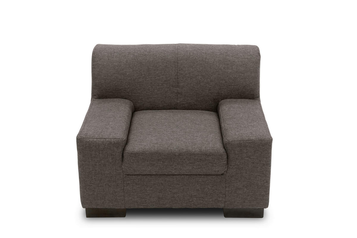 SESSEL Webstoff Graubraun    - Wengefarben/Graubraun, Design, Holz/Textil (101/74/85cm) - MID.YOU