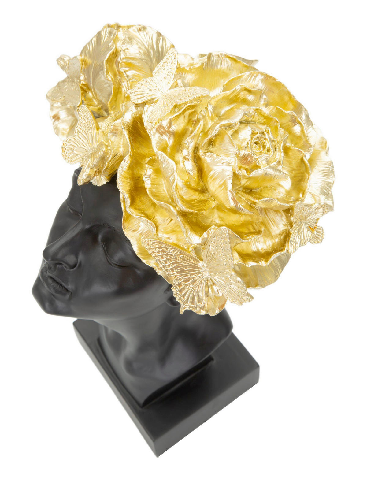 SKULPTUR - Goldfarben/Schwarz, Basics, Kunststoff (21/36.5/20cm)