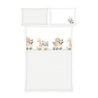 BABYBETTWÄSCHE Adventure Buddies Flanell 100/135 cm  - Hellgrau/Weiß, Basics, Textil (100/135cm) - baby best