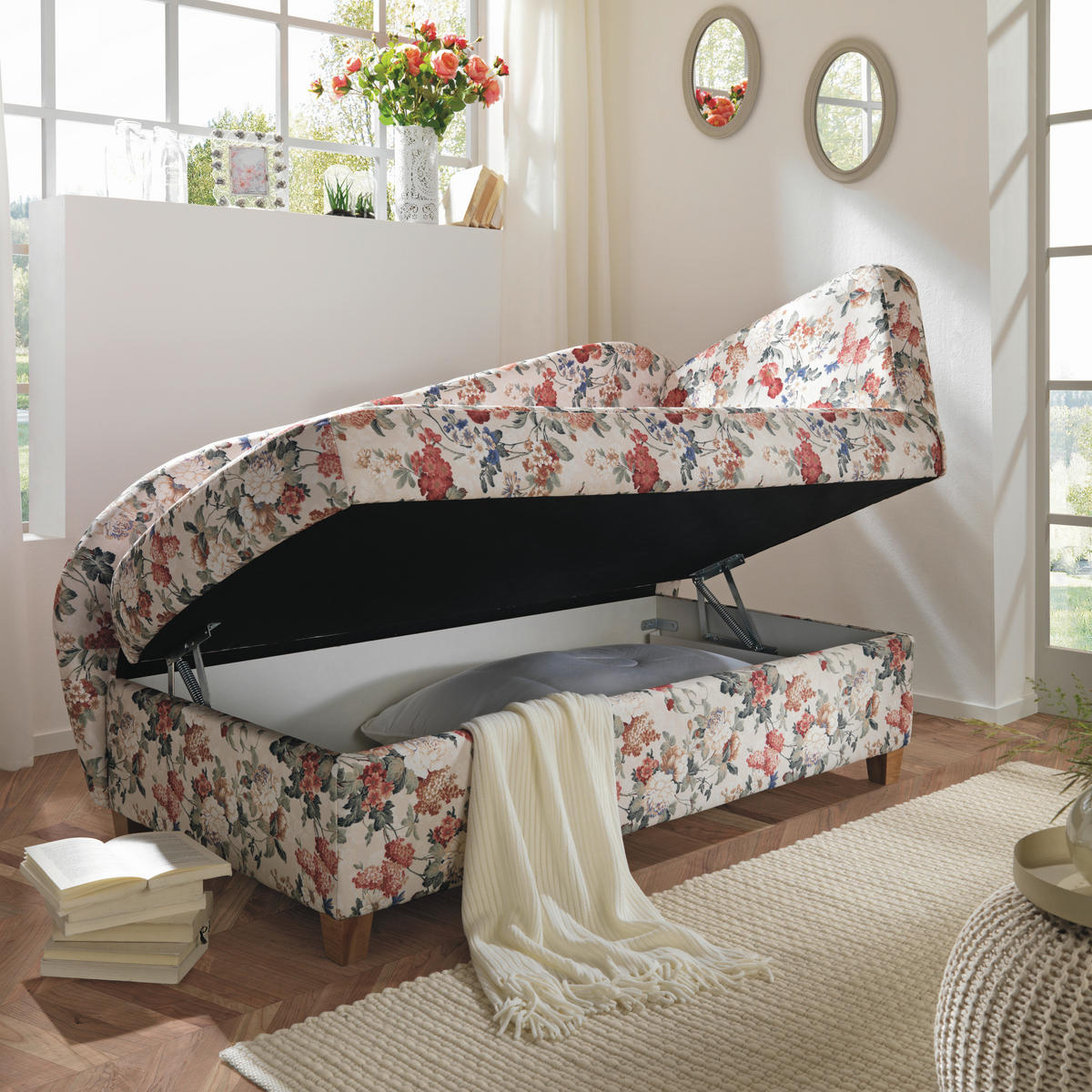 LIEGE in Flachgewebe Naturfarben  - Naturfarben, LIFESTYLE, Holz/Textil (180/97/85cm) - Novel