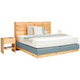 BOXSPRINGBETT 180/200 cm  in Blau, Zirbelkieferfarben  - Blau/Zirbelkieferfarben, Natur, Holz/Textil (180/200cm) - Valnatura