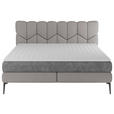 BOXSPRINGBETT 180/200 cm  in Dunkelgrau  - Dunkelgrau/Schwarz, Design, Leder/Textil (180/200cm) - Esposa