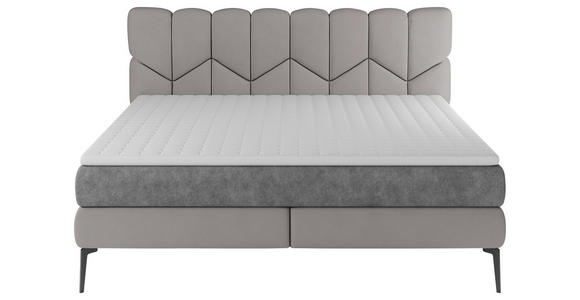 BOXSPRINGBETT 180/200 cm  in Dunkelgrau  - Dunkelgrau/Schwarz, Design, Leder/Textil (180/200cm) - Esposa