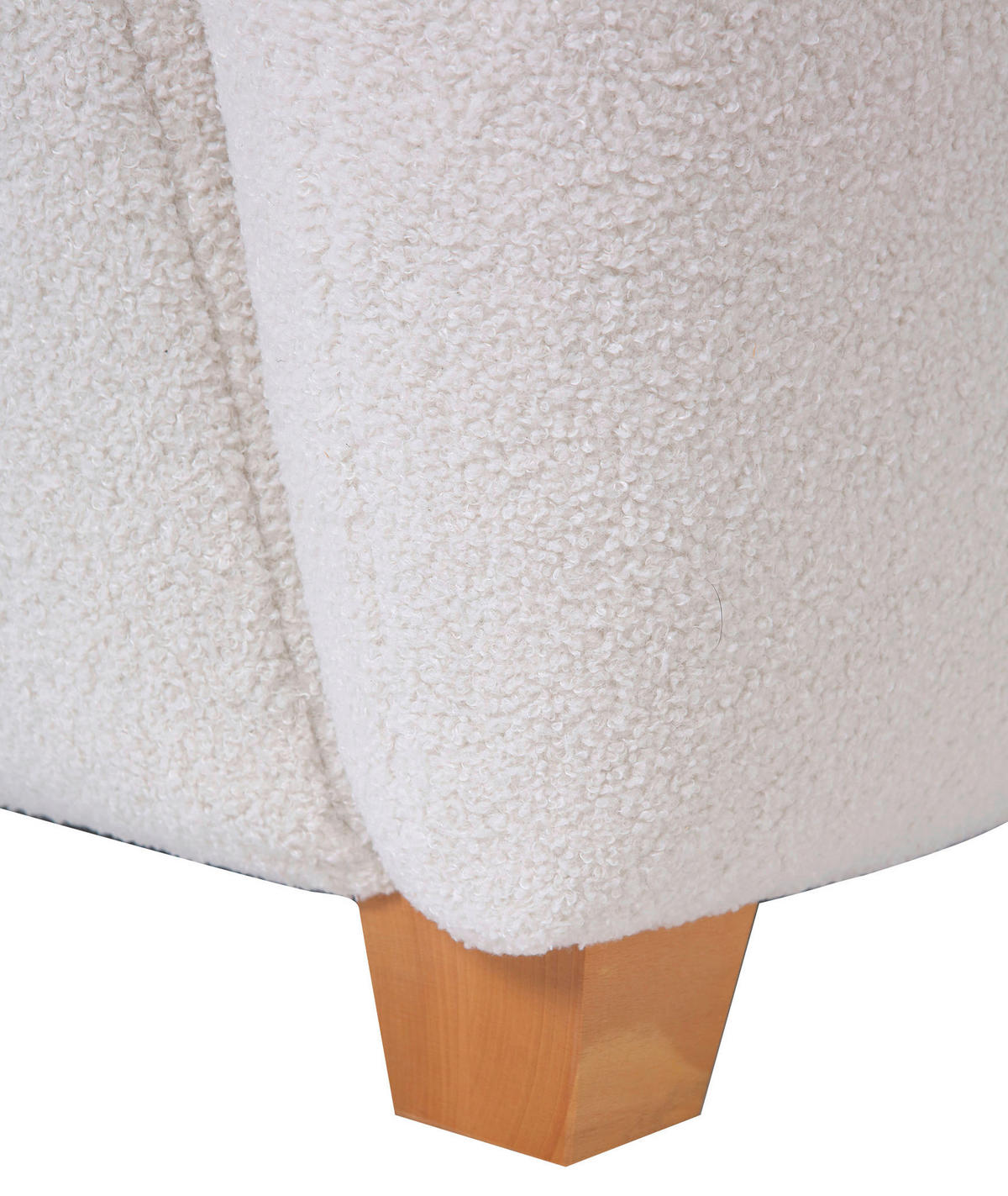 SESSEL in Plüsch Weiss  - Weiss/Eichefarben, Design, Textil (90/93/92cm) - Livetastic