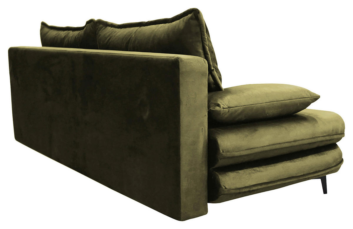 SCHLAFSOFA  mit Velours Dunkelgrün  - Dunkelgrün/Schwarz, Design, Kunststoff/Textil (217/73/86/106cm) - MID.YOU