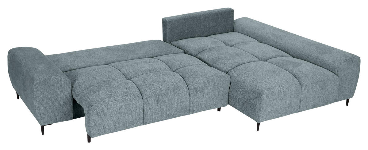 ECKSOFA Dunkelgrau Flachgewebe  - Dunkelgrau/Schwarz, KONVENTIONELL, Textil/Metall (295/180cm) - Carryhome
