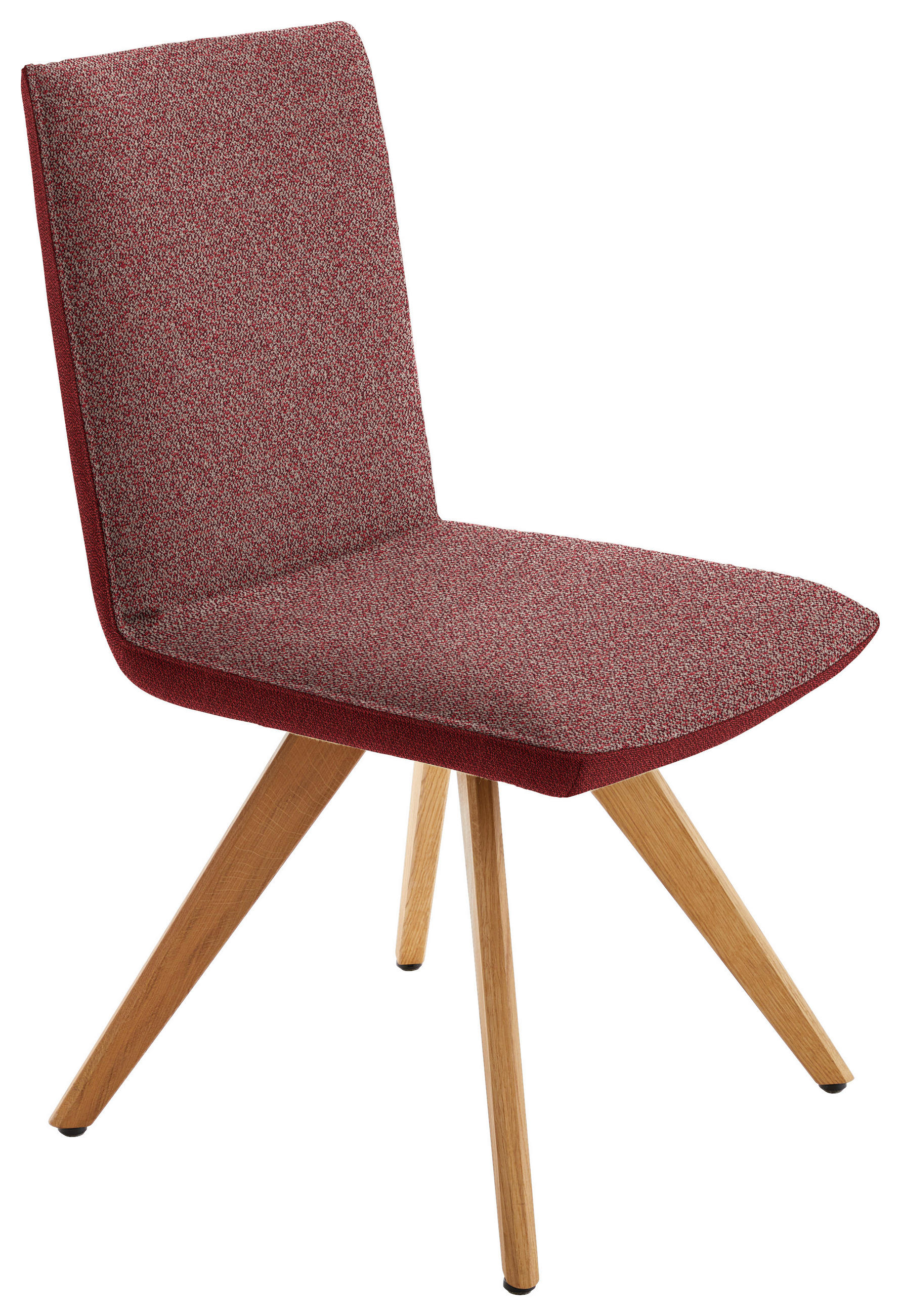 STUHL in Holz, Textil Rot  - Eichefarben/Rot, Design, Holz/Textil (48/91/63cm) - Koinor