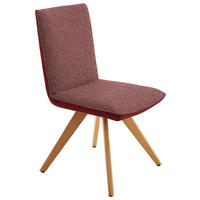 STUHL  in Flachgewebe  - Eichefarben/Rot, Design, Holz/Textil (48/91/63cm) - Koinor