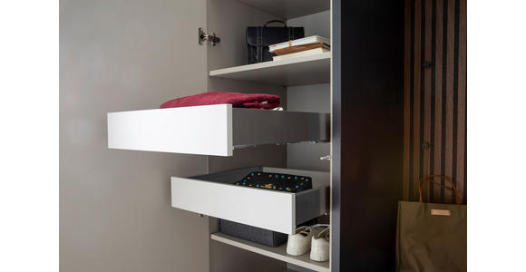 GARDEROBE 5-teilig in 196/233/59 cm - Anthrazit/Nussbaumfarben, Design, Holz/Holzwerkstoff (196/233/59cm) - Moderano