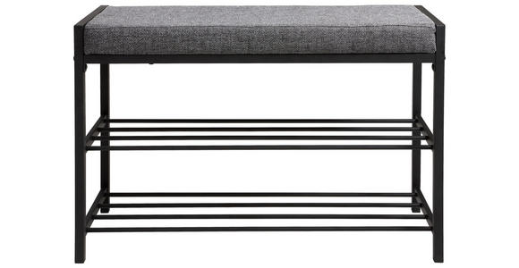 SCHUHBANK 80/52/30 cm - Dunkelgrau/Schwarz, Design, Textil/Metall (80/52/30cm) - Carryhome
