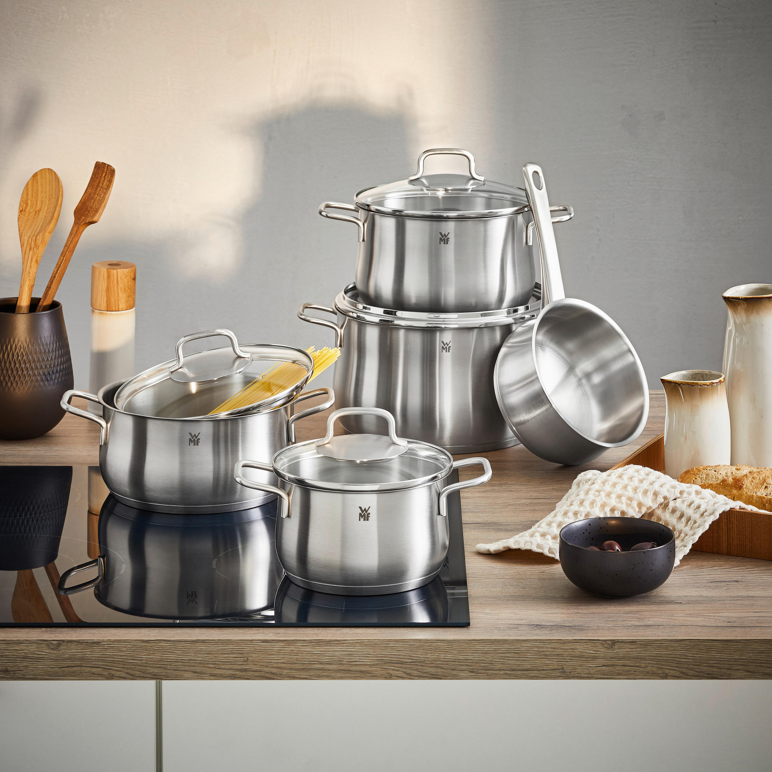 SET POSOD Brillant kovina - barve nerjavečega jekla, Basics, kovina/steklo - WMF