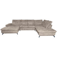 WOHNLANDSCHAFT Beige Struktur  - Beige/Schwarz, KONVENTIONELL, Textil/Metall (188/357/253cm) - Carryhome