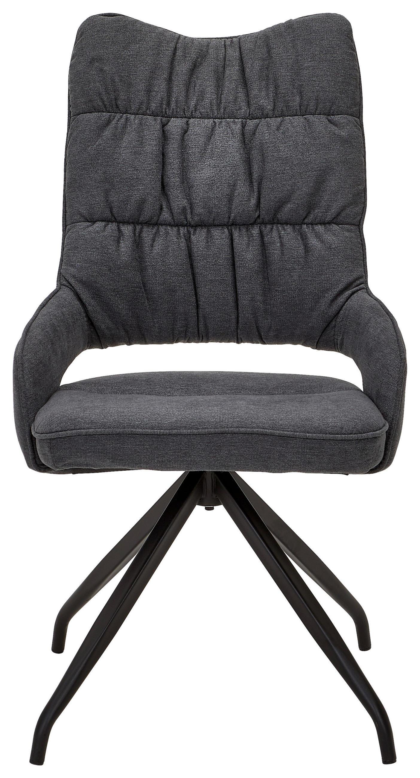 STUHL  in Webstoff Textil  - Anthrazit/Schwarz, Design, Textil/Metall (55/98/64cm) - Hom`in