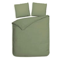 BETTWÄSCHE 3-teilig Punto Makosatin 200/200 cm  - Grün, Basics, Textil (200/200cm) - Heckettlane