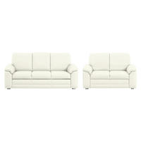 SITZGARNITUR Chenille Creme  - Creme/Alufarben, Konventionell, Textil/Metall (208/156/96/89cm) - Beldomo Comfort