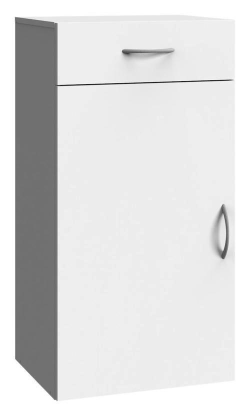 BYRÅ 50/98/40 cm  - vit/aluminiumfärg, Basics, trämaterial/plast (50/98/40cm) - Xora