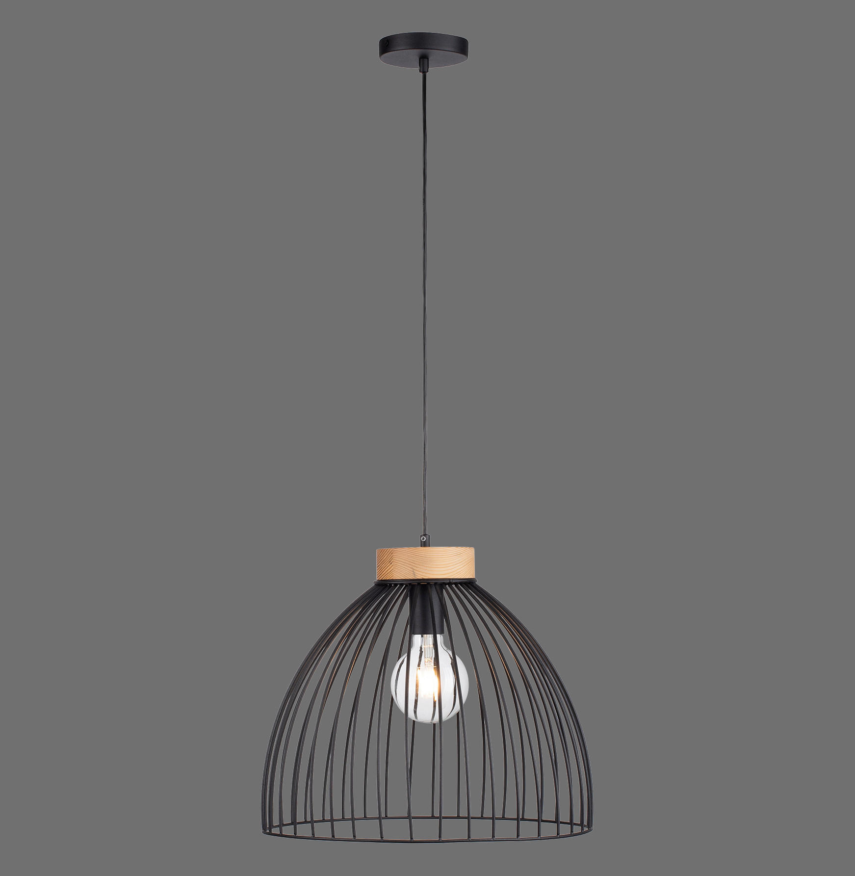SVJETILJKA VISEĆA  - crna, Trend, drvo/metal (40/40/120cm)