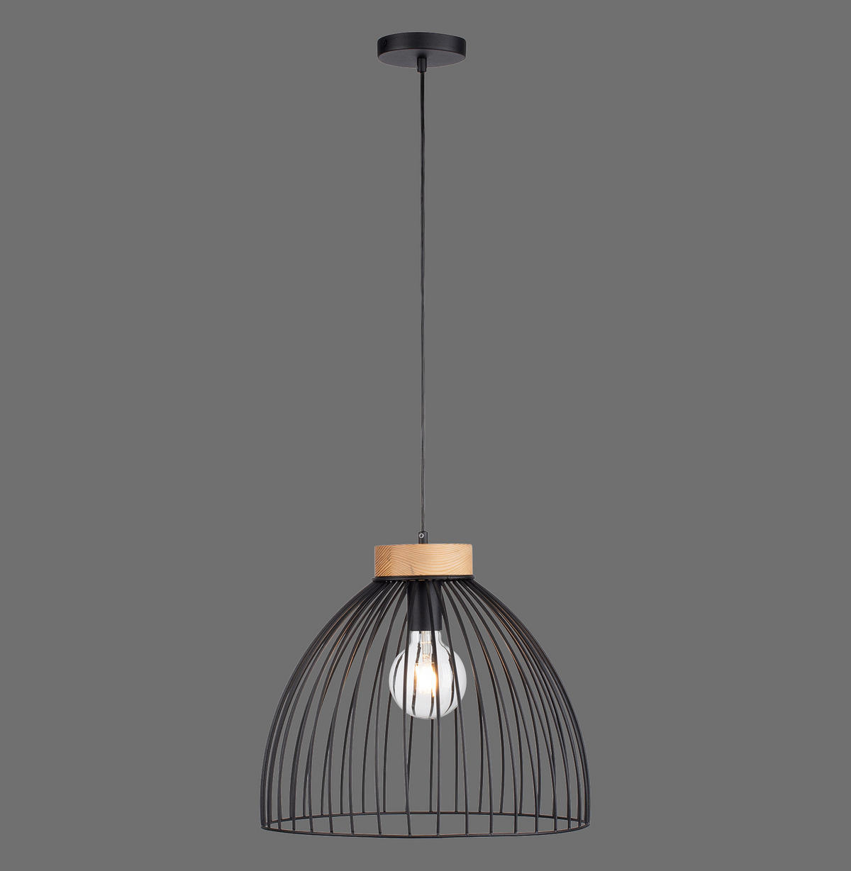 SVJETILJKA VISEĆA  - crna, Trend, drvo/metal (40/40/120cm)