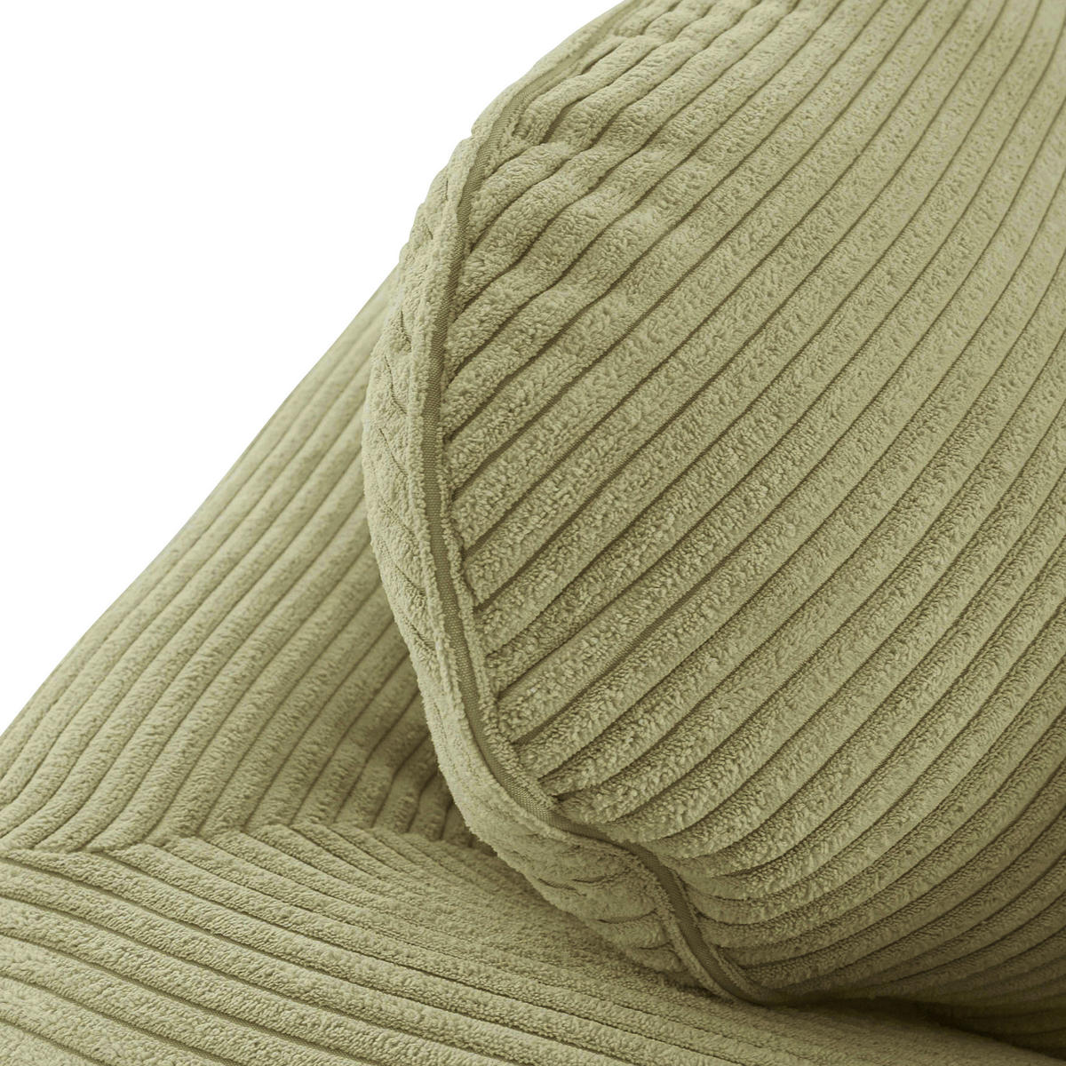 3-SITZER-SOFA in Cord Hellgrün  - Dunkelbraun/Hellgrün, Konventionell, Holz/Textil (215/70/90cm) - home24