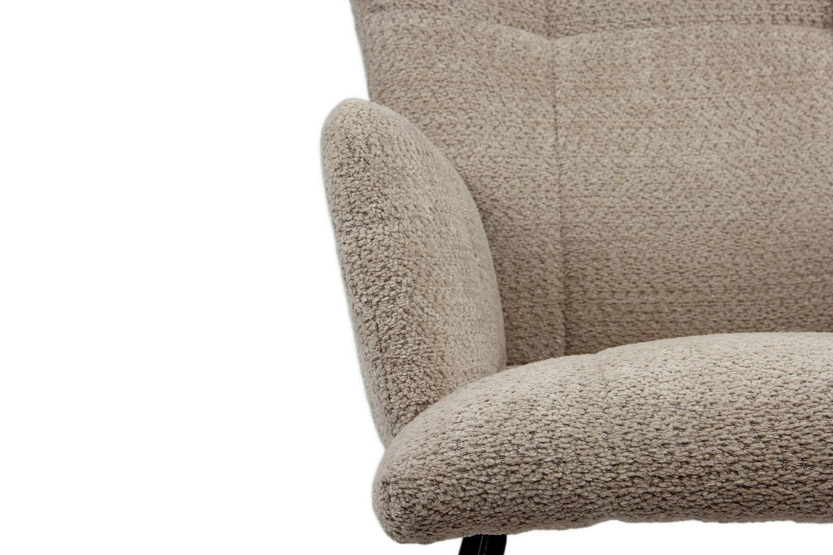 SCHAUKELSTUHL in Bouclé Braun  - Braun/Naturfarben, Basics, Holz/Textil (62/90/52cm) - P & B