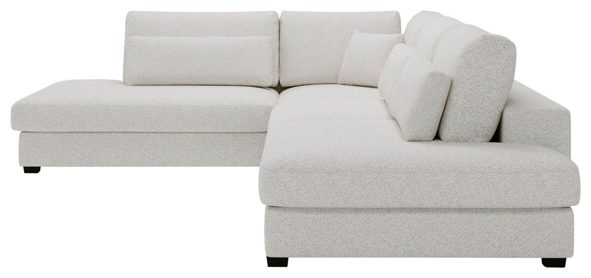 ECKSOFA in Bouclé, Plüsch Beige  - Beige/Schwarz, Design, Kunststoff/Textil (244/332cm) - Livetastic