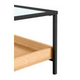 COUCHTISCH Eiche furniert, massiv ESG 110/60/40 cm rechteckig Klar, Naturfarben, Schwarz  - Klar/Eichefarben, Natur, Glas/Holz (110/60/40cm) - Novel