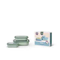 VORRATSDOSENSET 3-teilig  - Salbeigrün, KONVENTIONELL (25,0/20,0/7,0cm) - Mepal