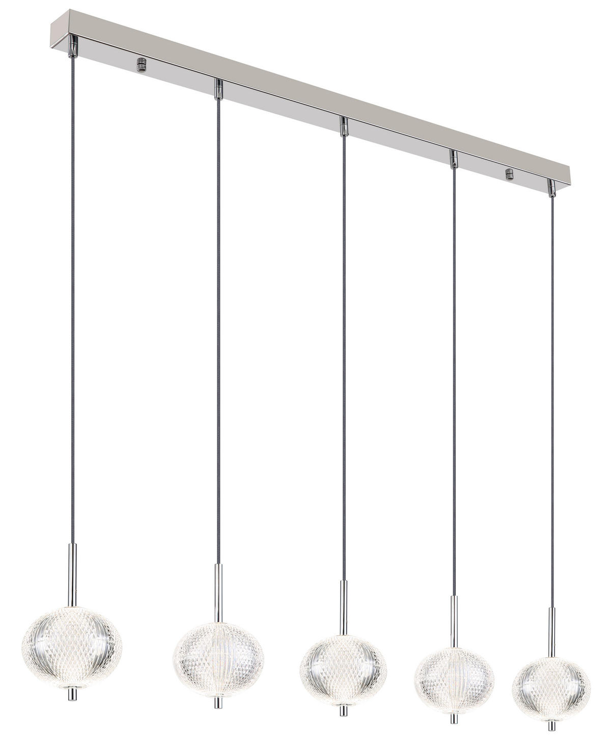 LED-HÄNGELEUCHTE 118/15/150 cm   - Klar/Chromfarben, KONVENTIONELL, Kunststoff/Metall (118/15/150cm) - Globo