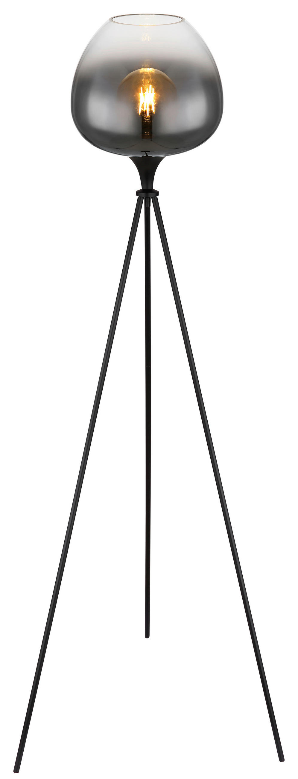 STEHLEUCHTE - Schwarz, Design, Glas/Metall (65/145cm) - Globo