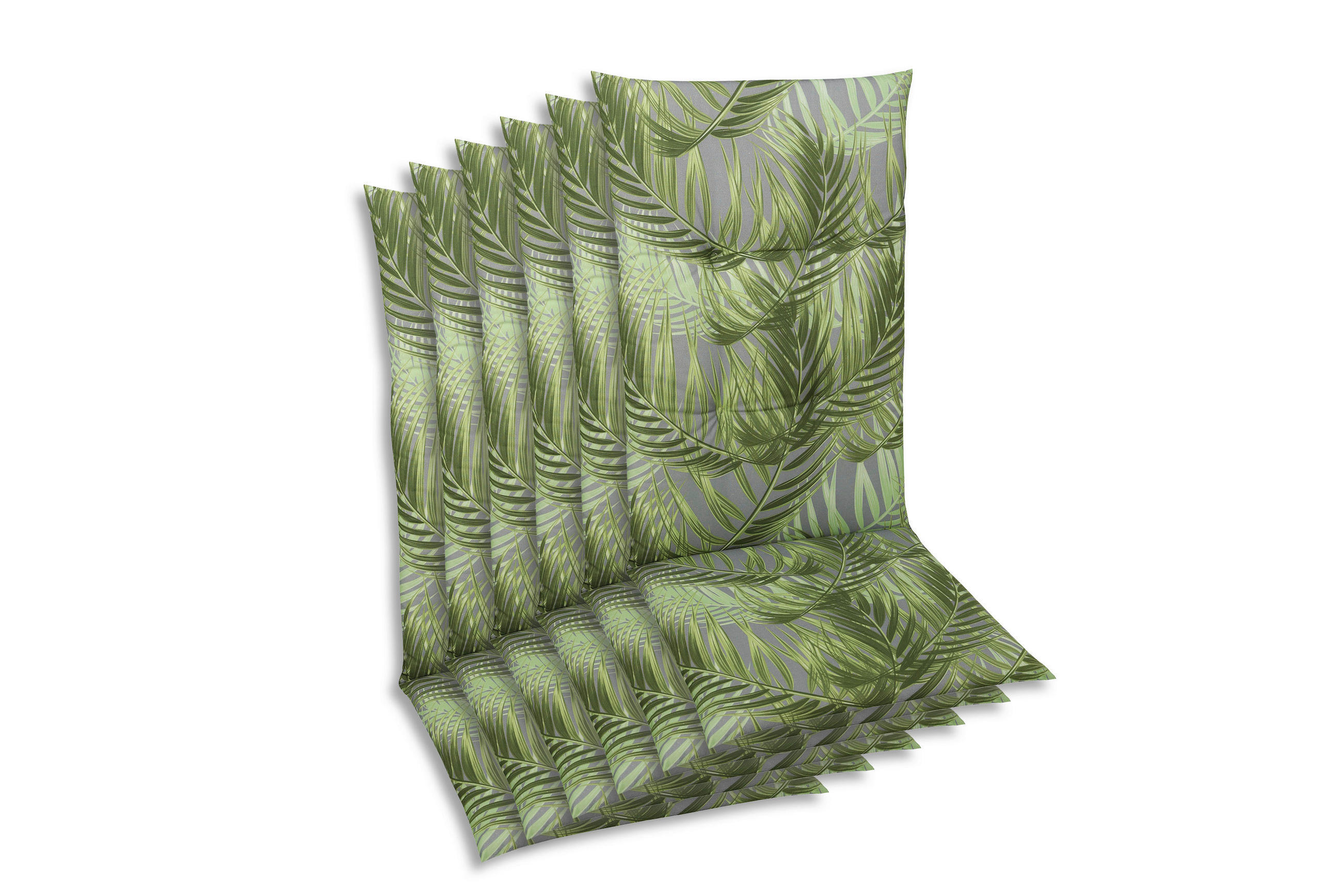 SESSELAUFLAGENSET Blätter  - Grau/Grün, KONVENTIONELL, Textil (48/5/118cm)