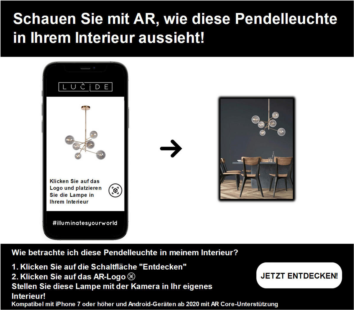 HÄNGELEUCHTE 72/72/116 cm    - Lifestyle, Glas (72/72/116cm) - Lucide