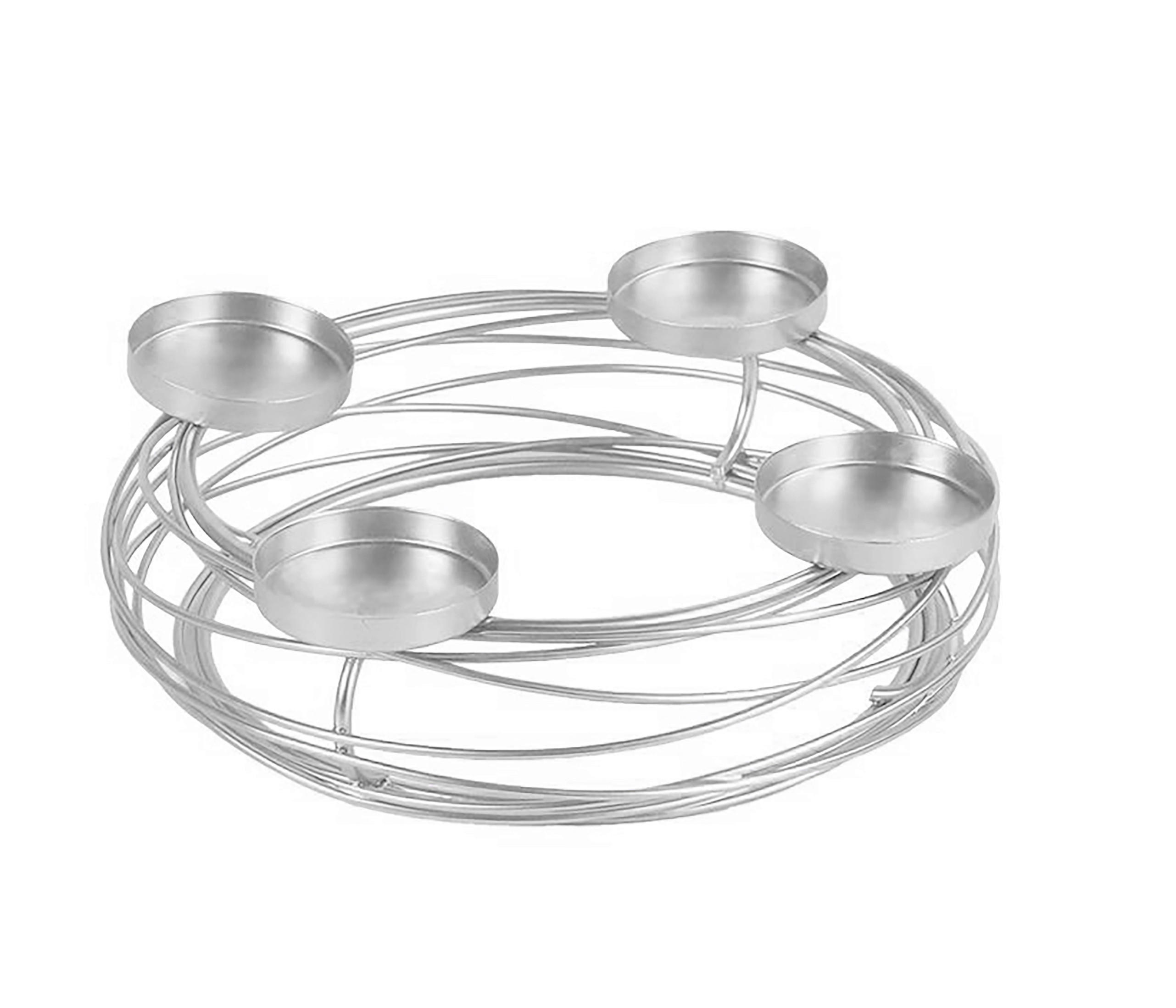 ADVENTSKRANZ  - Silberfarben, LIFESTYLE, Metall (21/5,5cm) - X-Mas