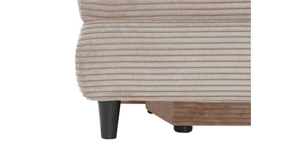 SCHLAFSOFA Cord Taupe Rückenkissen, Armlehnenkissen, Bettkasten, Schlaffunktion, Rücken echt, Liegefläche im Originalstoff  - Taupe/Schwarz, KONVENTIONELL, Holz/Textil (196/96/103cm) - Carryhome